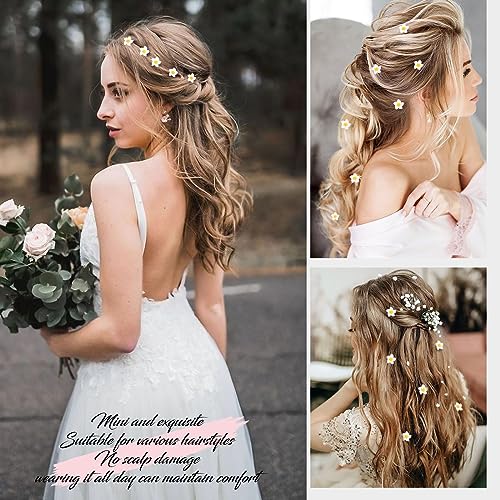 20Pcs Mini Flower Hair Claw Clips - Cute Yellow Hair Barrettes