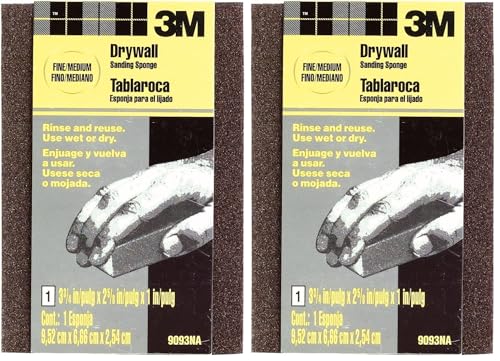 3M Small Area Drywall Sanding Sponge, Fine/Medium Grit, 2-Pack