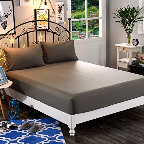 Elegant Comfort Microfiber Fitted Sheet - Twin/Twin XL, Gray, 16-Inch Pocket