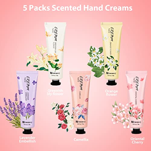 Nineaccy Hand Cream Gift Set - 5-Pack Travel Size Moisturizing Lotion for Dry Skin