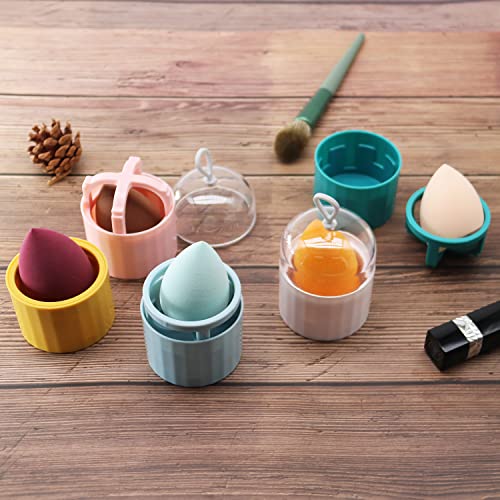 Makeup Sponge Holder with Travel Case & Drying Rack - Yellow
