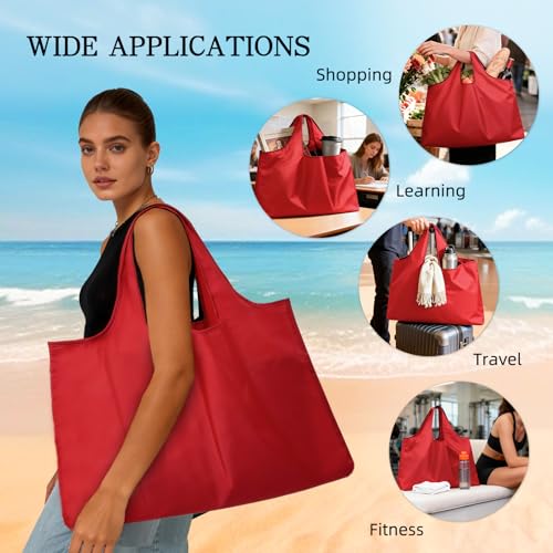 Reusable Grocery Bags - 2 Pack Large Foldable Shopping Totes