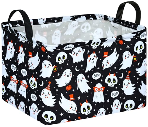 Black Ghost Collapsible Storage Basket - Versatile Laundry Hamper