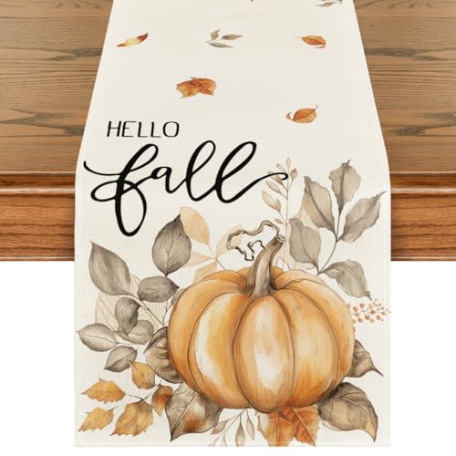 Fall Table Runner 13x48 Inch Polyester Home Decor for Dining & Parties