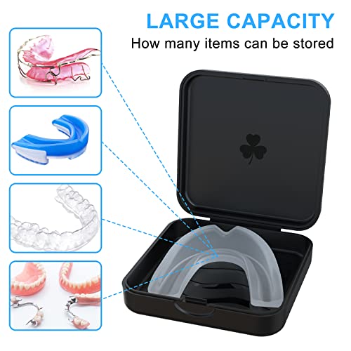 ZIZNBA Orthodontic Aligner and Retainer Cases - 2 Pack Black Slim Mouthguard Storage Box
