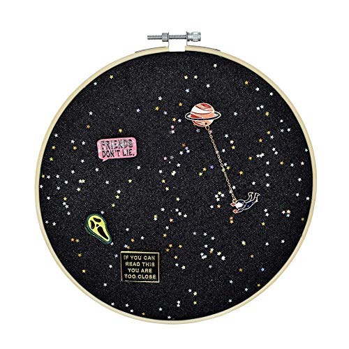 REOVE Black Leather Enamel Pin Display Board - Wall Hanging Pin Holder