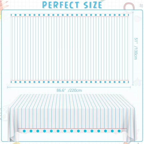 4 Pack Back to School Tablecloths - Notebook Design, 51x86 Inch
