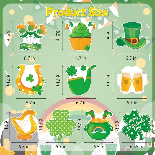 St. Patrick's Day Hanging Swirl Decorations - 40 Pcs Irish Shamrock Party Streamers