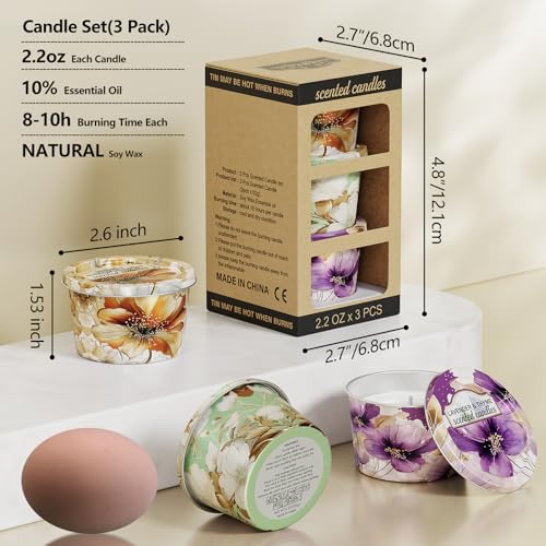 Travel Tin Scented Candles Set - Lavender, Vanilla Cake, Jasmine & Musk