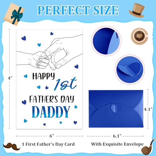Happy 1st Father's Day Card for New Dads - Cute Greeting Card