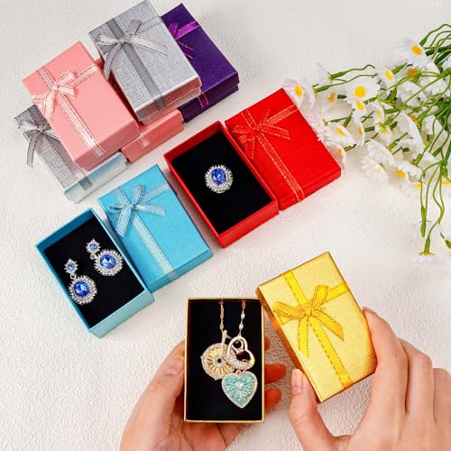 Multi-Color Small Jewelry Gift Boxes Set - 12 Pcs, 3.1x1.9 Inch for Earrings, Rings, Necklaces
