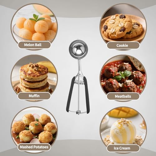 JETONN Large Cookie Scoop #20, 3 Tbsp Stainless Steel Dough Scooper