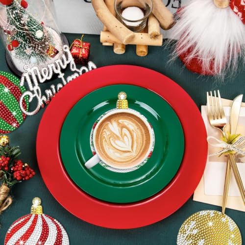 Multicolor Christmas Diamond Art Coasters Kit with Stand - 10 Pcs DIY Holiday Decor