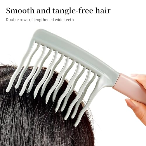 AMZWISH Wide Tooth Comb for Curly Hair with Double-Layer Wavy Teeth