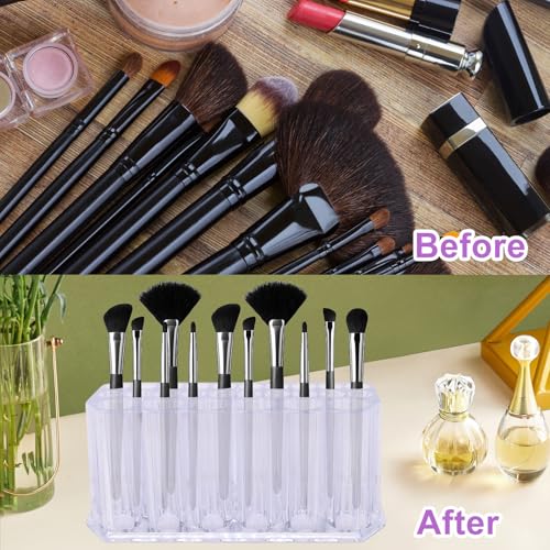 Acrylic Eyeliner & Lip Liner Organizer with 26 Slots - Clear Storage Case