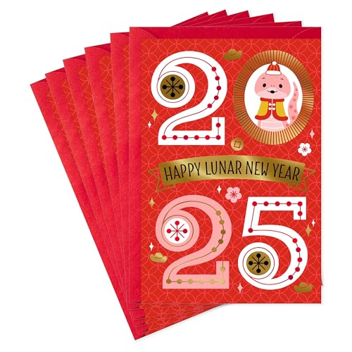 Hallmark 2025 Chinese New Year Card Pack - 6 Cards & Envelopes