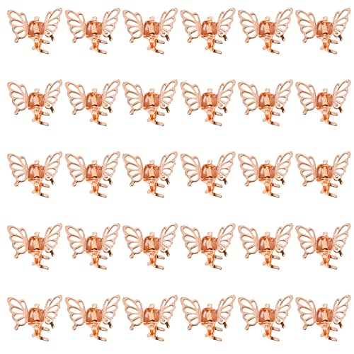 Wecoe 30 Pcs Small Butterfly Hair Claw Clips Metal Mini Hair Accessories