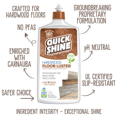 Quick Shine Hardwood Floor Luster, 27 oz - Plant-Based Polish & Protect