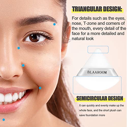 BLAAROOM 6-Piece Soft Triangle Velour Powder Puffs for Face Makeup