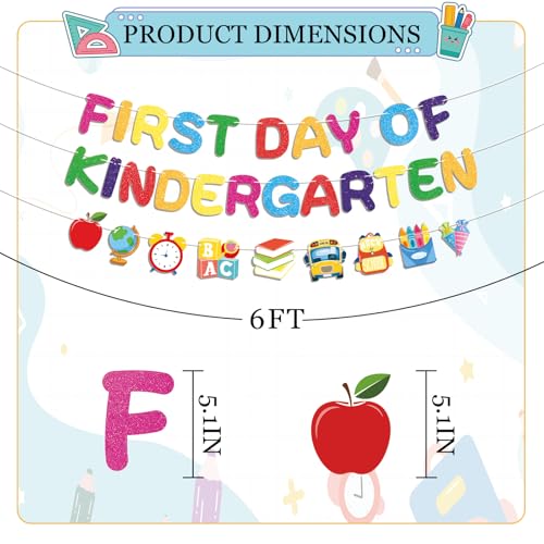 First Day of Kindergarten Banner - Vibrant Back to School Decor