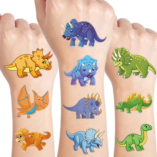 Dinosaur Temporary Tattoos for Kids - 10 Sheets Waterproof Cartoon Party Favors