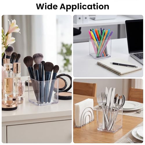 Wowang 4x4 Inch Clear Square Acrylic Vases - 2 Pack Modern Cube Flower Vase