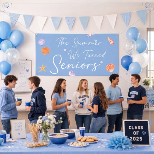 Coastal The Summer We Turned Seniors Backdrop 71x39'' Banner
