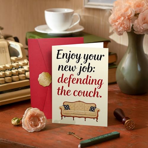 Funny Retirement Card for Coworkers - Vintage Sofa Design