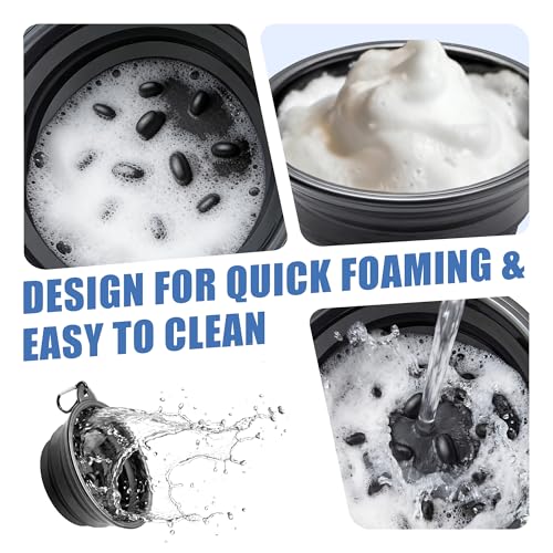 Ezcora Foldable Silicone Shaving Bowl with Carabiner & Non-Slip Base