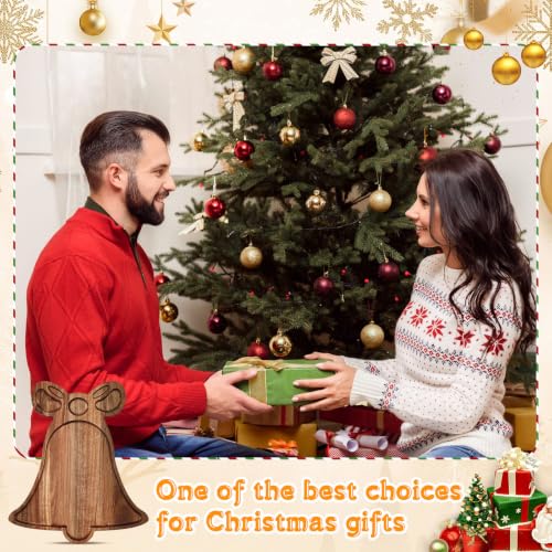 Christmas Bell-Shaped Acacia Wood Serving Platter - Holiday Charcuterie Board