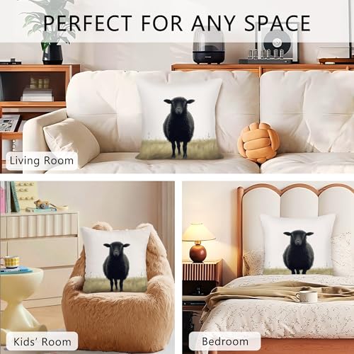 Easter Sheep Throw Pillow Cover 18x18 | Farmhouse Decor