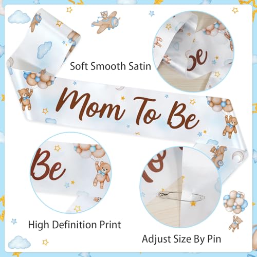 Lopeastar Baby Shower Sash Set for Mom & Dad - Bear Theme, Adjustable, Keepsake Gift