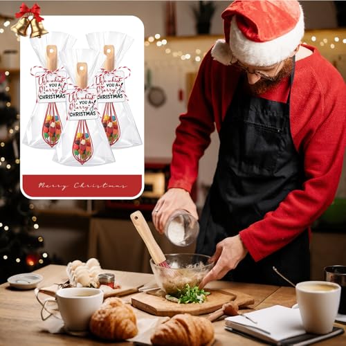 20-Piece Christmas Whisk Gift Set with Hang Tags & Bags - Red