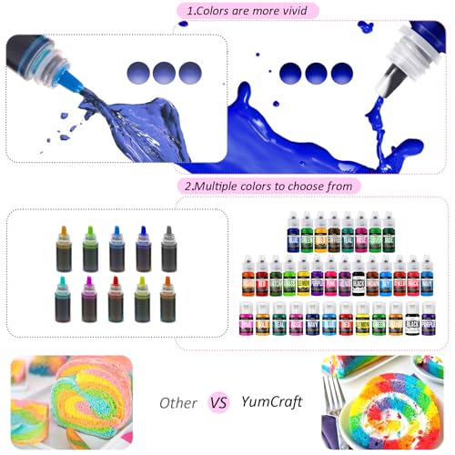 YumCraft Vibrant Food Coloring Gel Set - 22 Bright Colors for Baking & Crafts