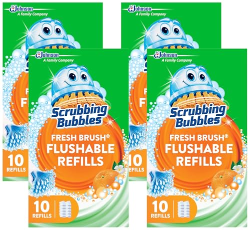 Scrubbing Bubbles Flushable Toilet Cleaner Refill Pads, 10 Count - Citrus Scent