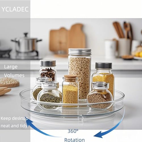 Lazy Susan Turntable - 9.25" Rotating Organizer for Kitchen & Bathroom