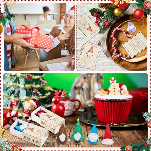 Wonderjune Christmas Coworker Gifts Set - 18 Mini Gnomes & Holiday Boxes (Variation of THIS listing)