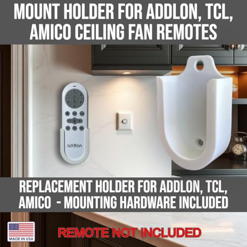 Ceiling Fan Remote Wall Mount Holder for Addlon, TCL, Amico - White