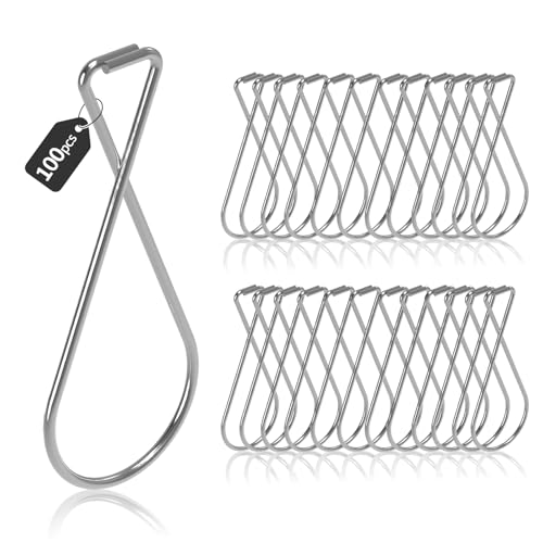 100-Pack Drop Ceiling T-Bar Clips, Style 2 Hooks for Hanging Signs & Decor