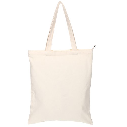 Blank Canvas Tote Bag for Women, Aesthetic Tote-Bag with Zipper Reusable Grocery Bag Aesthetic Totes-Bag with Handles Cotton Shopping Cloth-Bag for Crafts DIY Gift Advertising Promotion Activity