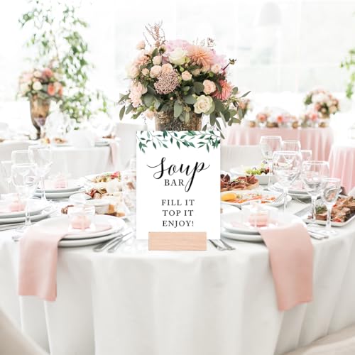 Andaz Press Soup Bar Wedding Sign, Natural Greenery, 8.5x11 Cardstock