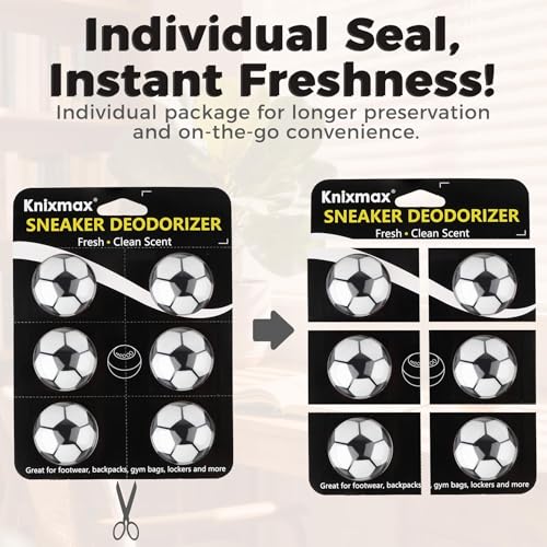 Knixmax Shoe Deodorizer Balls - Fresh Linen Scent, 6 Pack Odor Eliminator