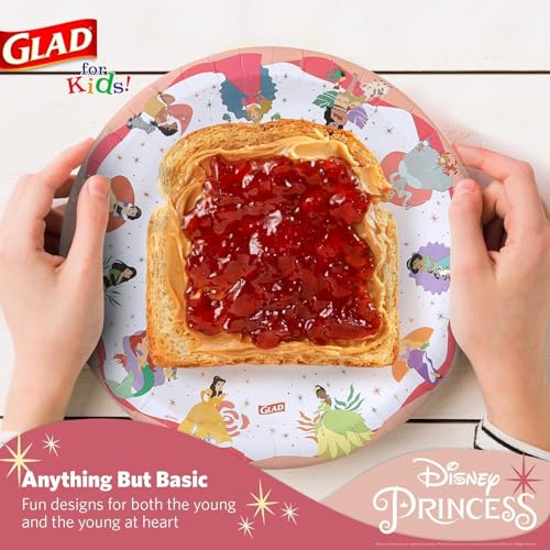 Glad for Kids Disney Princess Disposable Paper Plates, 8.5-Inch, 240 Count Pack