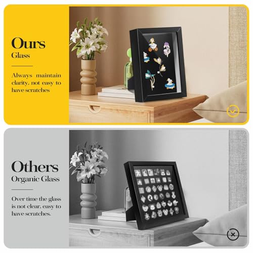 CROISSANT 4x6 Black Lapel Pin Display Case Shadow Box Frame
