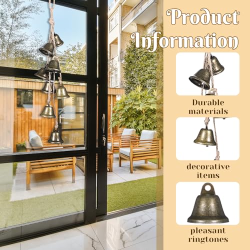 Witch Bells for Door Knob - Boho Protection Wind Chimes with 8 Bells