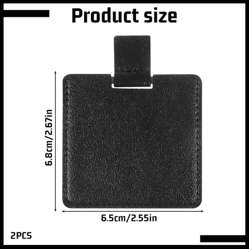 2 PCS Pocket Mirror with PU Leather Case, 2.6-Inch Unbreakable Stainless Steel Mini Compact Makeup Mirror for Purse and Travel