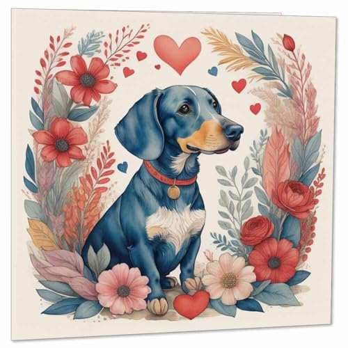 Dachshund Greeting Card - Cute Sausage Dog for Birthdays & Anniversaries