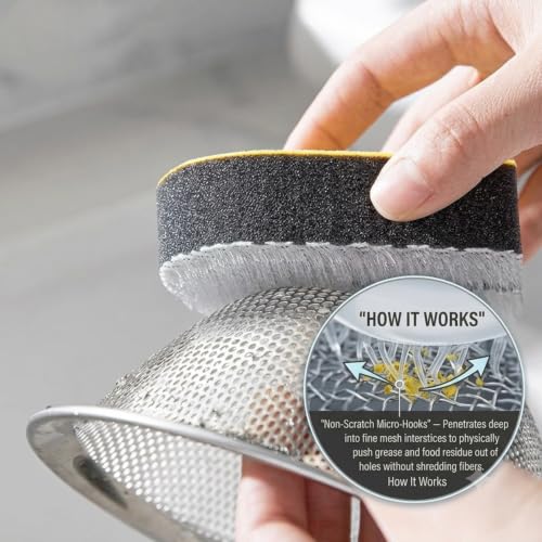 Non-Scratch Strainer Sponge for Cleaning Mesh Screens - 2-Pack