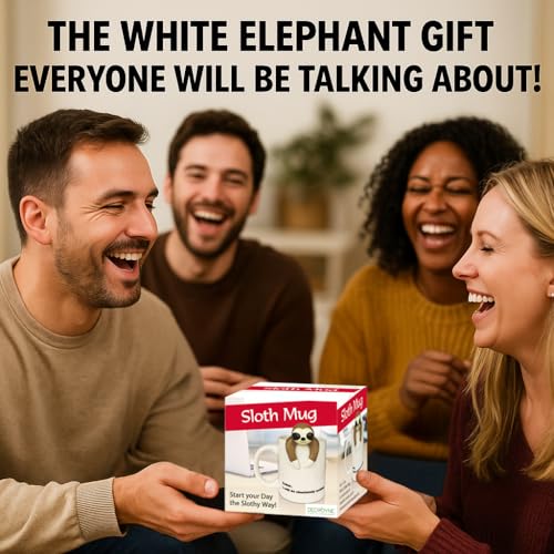 Funny Sloth Coffee Mug Novelty Gift for Coworkers - White Elephant Present