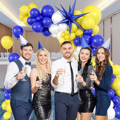 137pcs Royal Blue & Yellow Balloon Arch Kit for Parties